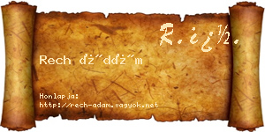 Rech Ádám névjegykártya