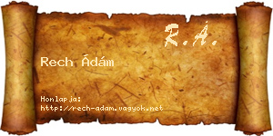 Rech Ádám névjegykártya